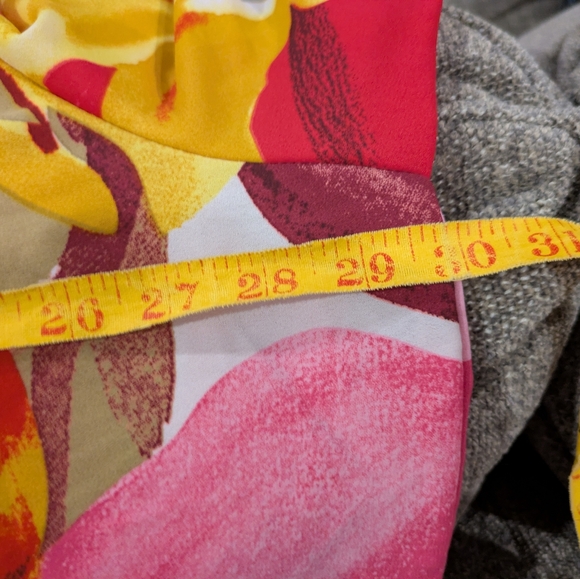 Ashley Stewart Floral V-Neck Ruffle Sleeve Blouse - Pink & Yellow - Picture 7 of 9